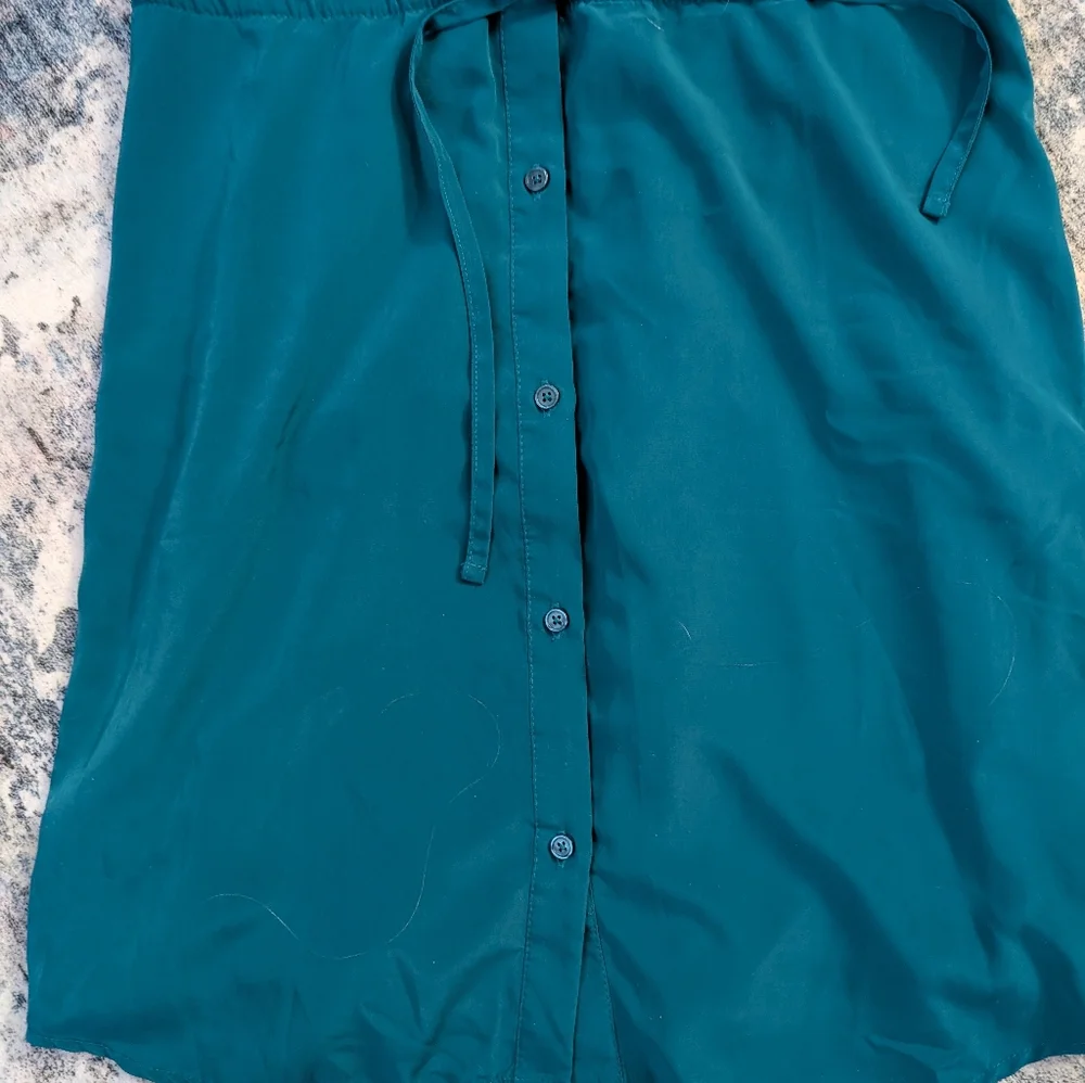 EUC Ladies Old Navy Tie Up Sleeve Tie Waist Long Sleeve Shirtdress Dress Sz S - Picture 4 of 9